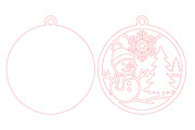 Snowman Christmas Laser Cut, a Seasonal Illustration by CraftArtStudio (Thumbnail 3 of 3)