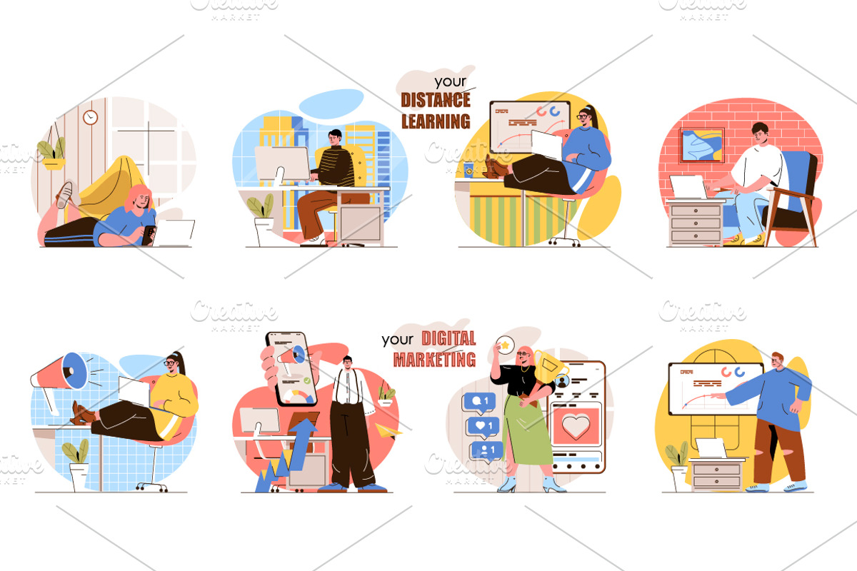 Flat Web Concept Illustrations, a Finance Illustration by alexdndz (Photo 7 of 14)
