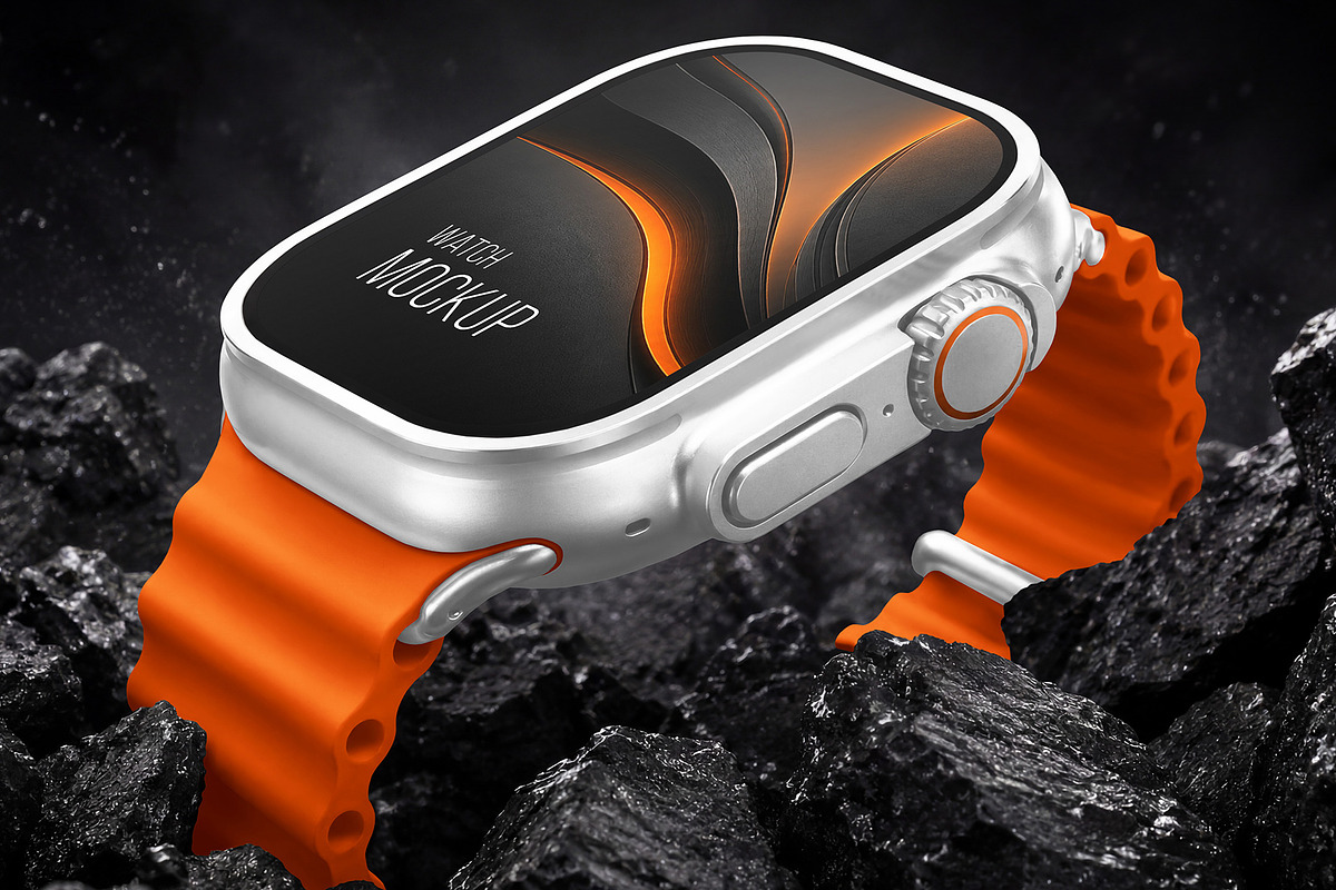 Apple Watch Ultra 2 Mockup Set, a Wearable Device Mockup by Country4k (Photo 6 of 7)