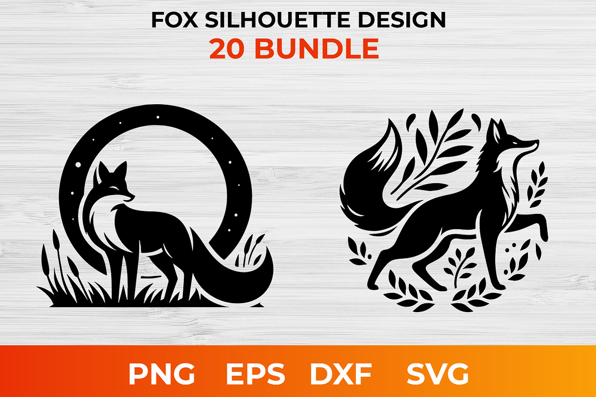 Fox Silhouette Design bundle, an Animal Illustration by bossdesigner (Photo 3 of 3)