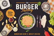 The Burger Bar - Scene Generator, a Merchandise Mockup by relineo.mock-ups (Thumbnail 1 of 5)