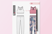 Sportswear for Women Flat Sketch Set, an Illustration by HYDNSTUDIO (Thumbnail 4 of 10)