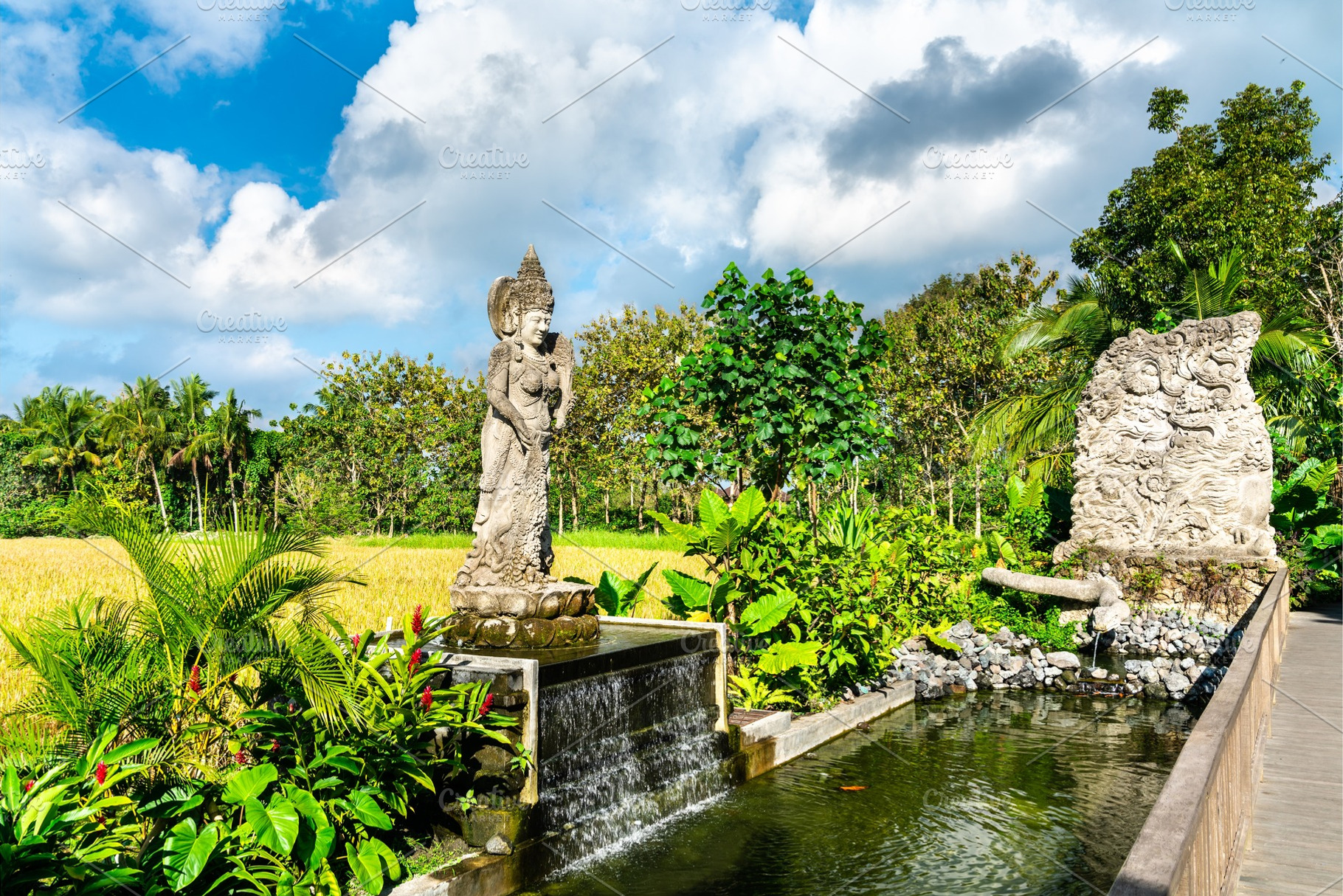 Statues in ubud monkey forest on containing bali, indonesia, and, an Architecture Photo by Leonid Andronov