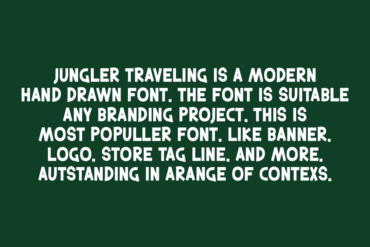Jungler Traveling Paint & Adventure, a Sans Serif Font by QR Design Studio (Photo 4 of 6)