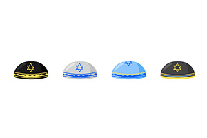 Jewish traditional kippah caps, an Illustration by skripnikbb