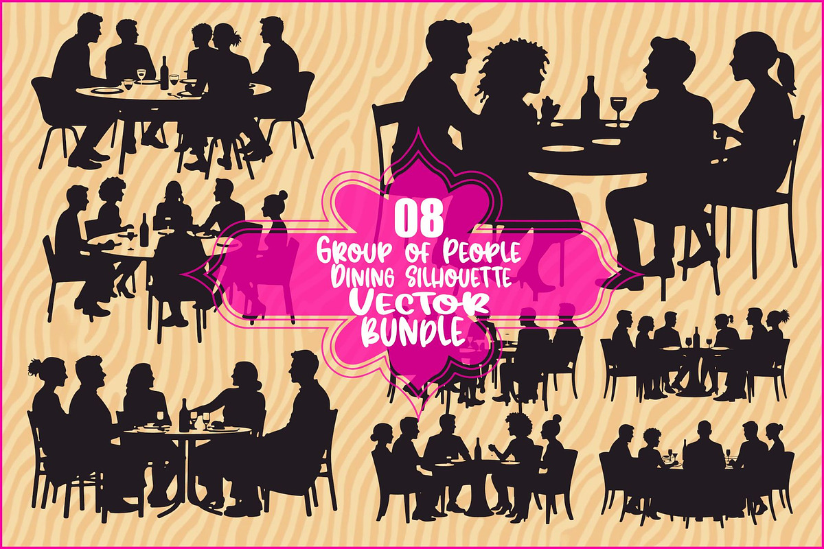 Group Dining Vector Bundle, an Illustration by BIPLOB EXPERT (Photo 1 of 9)