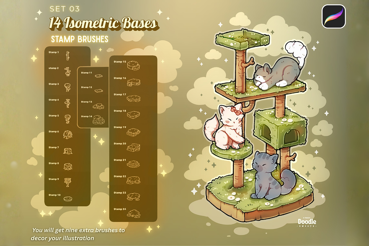 Nuzzlewood Cats Brushes Set, a Brush Add-On by TheDoodleSweets (Photo 4 of 5)
