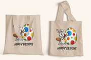 Kids Easter Bunny Painting Egg SVG, a Seasonal Illustration by Ghagra (Thumbnail 6 of 7)