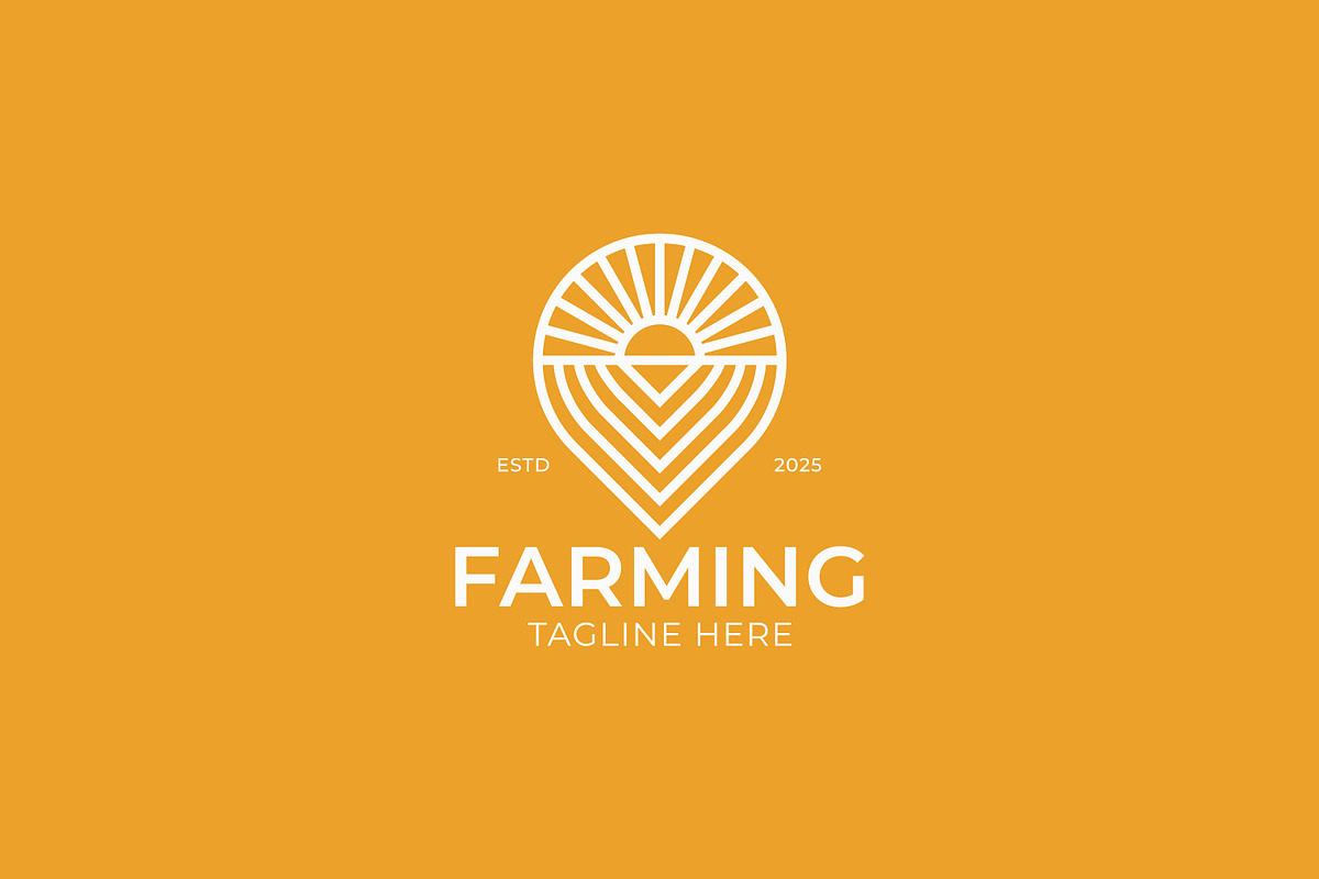 Farming Sunrise Linear Shape Logo, a Branding & Logo Template by Signatoro (Photo 3 of 3)