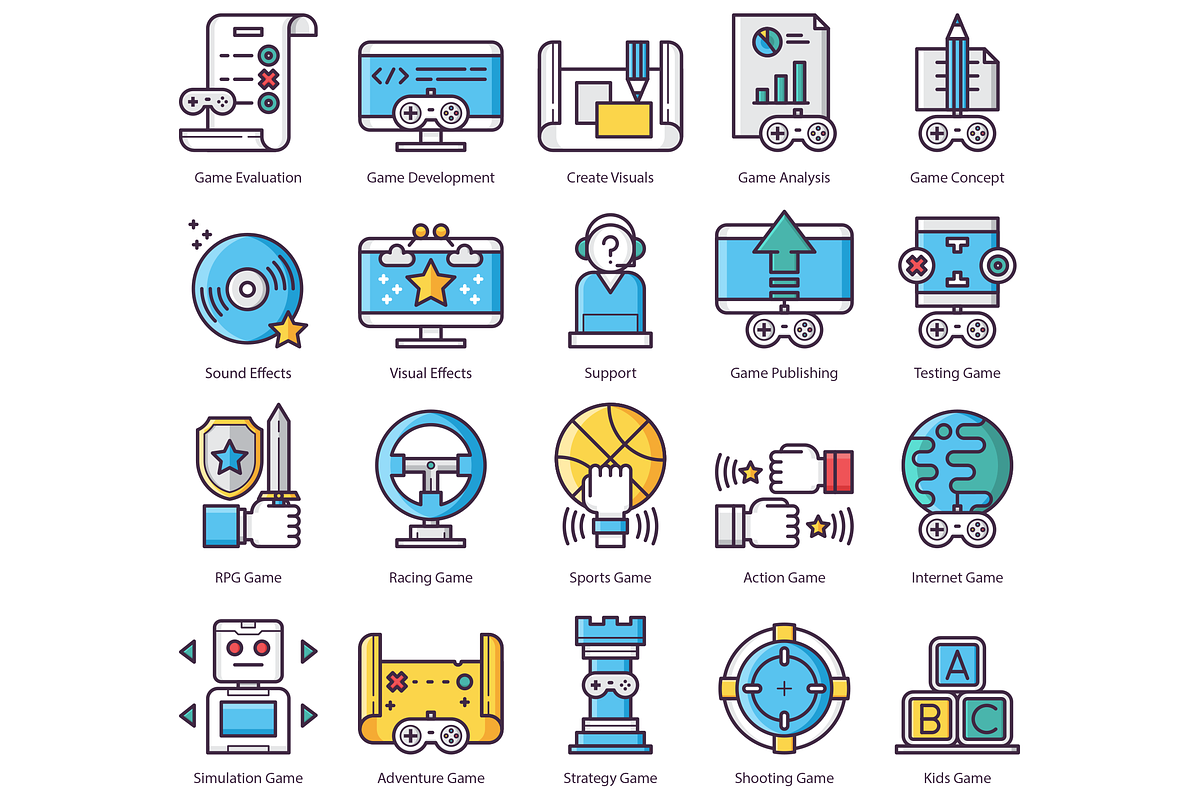 65 Game Design Icons, an Icon by Flat Icons (Photo 3 of 8)