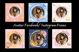 Editable Avatar Frame Canva Template