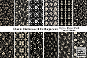 Black Distressed Cottagecore Shabby, a Pattern Graphic by Fine Purple Elephant (Thumbnail 1 of 5)