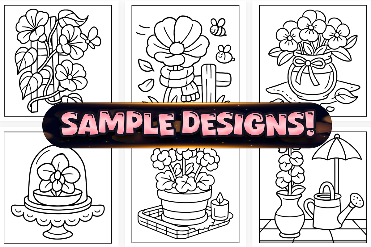 Bold Easy Cute Flower Coloring Pages, a Seasonal Illustration by Craftsbeefy (Photo 3 of 4)