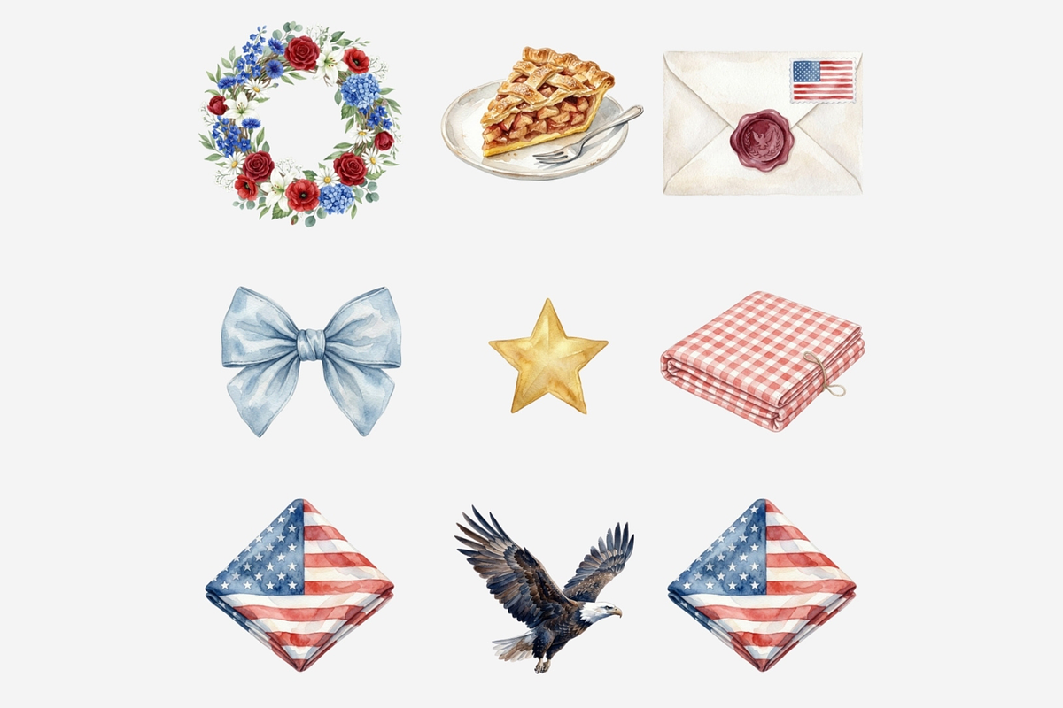 Watercolor Memorial Day Clipart, a Person Illustration by Tanya Kart (Photo 2 of 11)