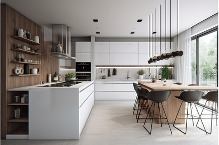 White modern kitchen window, an Architecture Photo by Ylivdesign