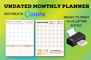 MONTHLY PLANNER CANVA TEMPLATE