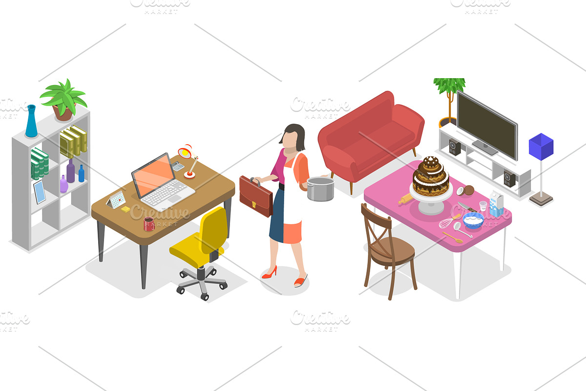 Hybrid Work Set 01, a Work Illustration by AndriiStore (Photo 5 of 11)