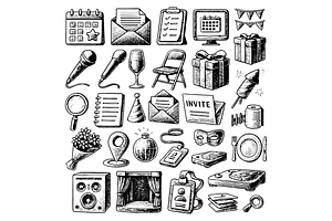 Event Party Icon Set, an Object Graphic by nikagraphic