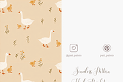 Cute Goose and Duck Seamless Pattern, a Pattern Graphic by Pati Charm Studio (Thumbnail 5 of 7)