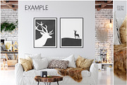 Christmas Frame & Wall Mockup Bundle, a Print Template by Yuri-U (Thumbnail 11 of 22)