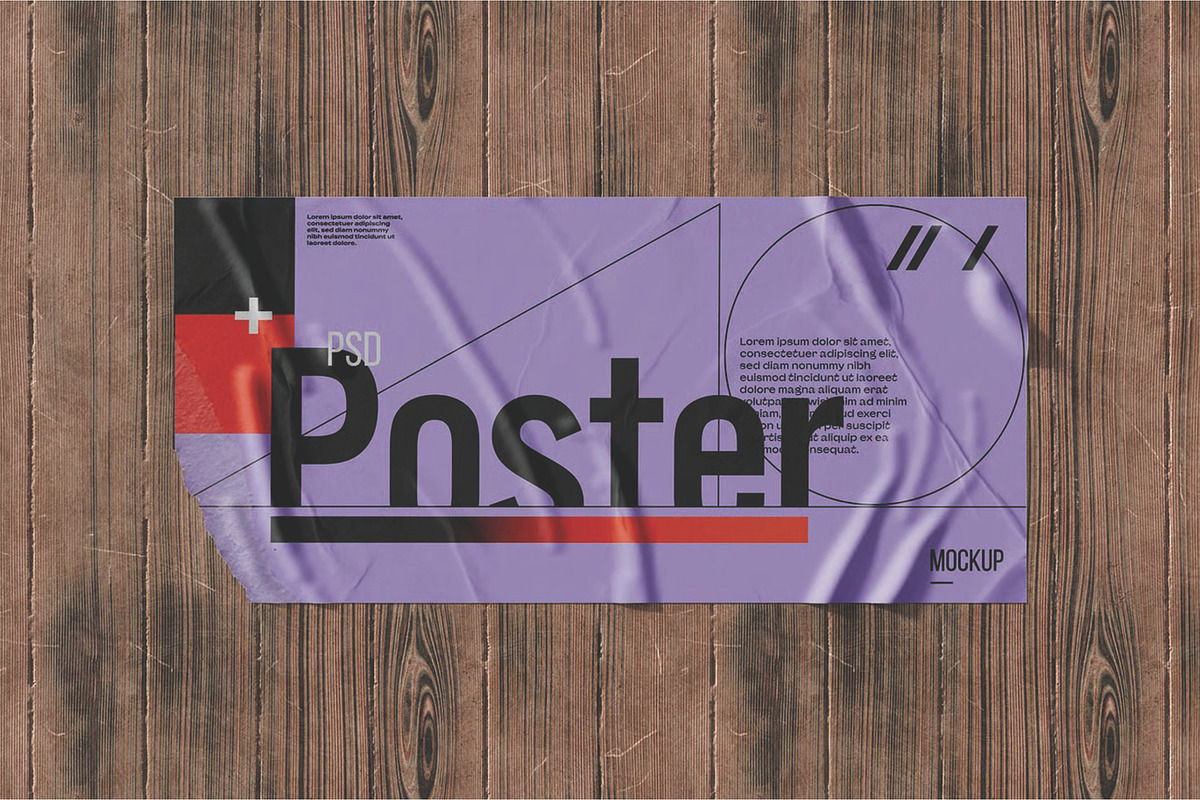 Urban Glued Poster Mockup, an Advertising Mockup by skybluecreative (Photo 1 of 3)