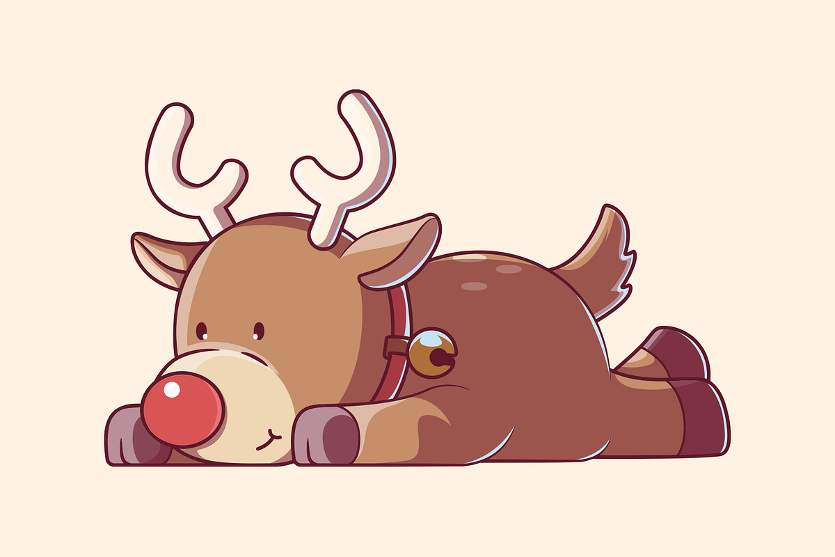 Lazy Reinder!, a Seasonal Illustration by pedrors (Photo 1 of 3)