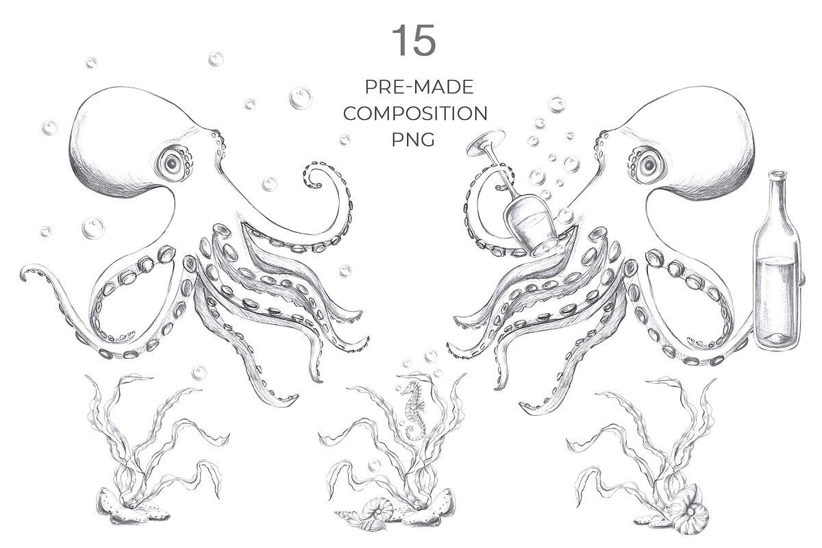 Underwater world, pencil graphics, an Animal Illustration by SvetLana (Photo 3 of 15)
