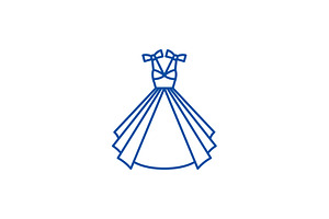 Wedding Dress Line Icon Concept