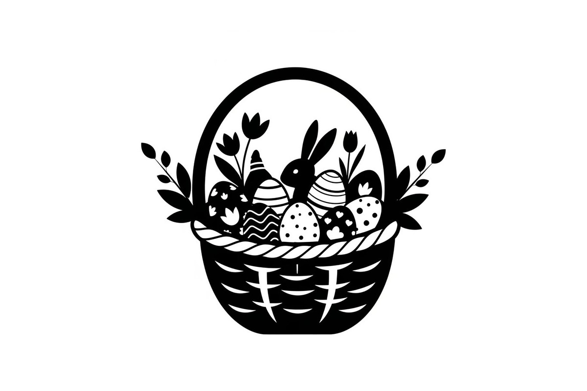Easter Basket Vector Silhouette Bund, an Illustration by Designs_River (Photo 39 of 51)