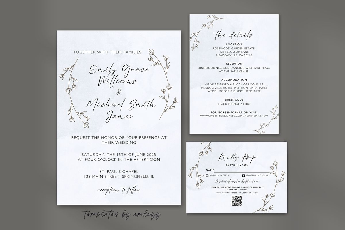 Minimal Wedding Invitation Suite, a Templates & Theme by Elegant_Studio44 (Photo 1 of 4)