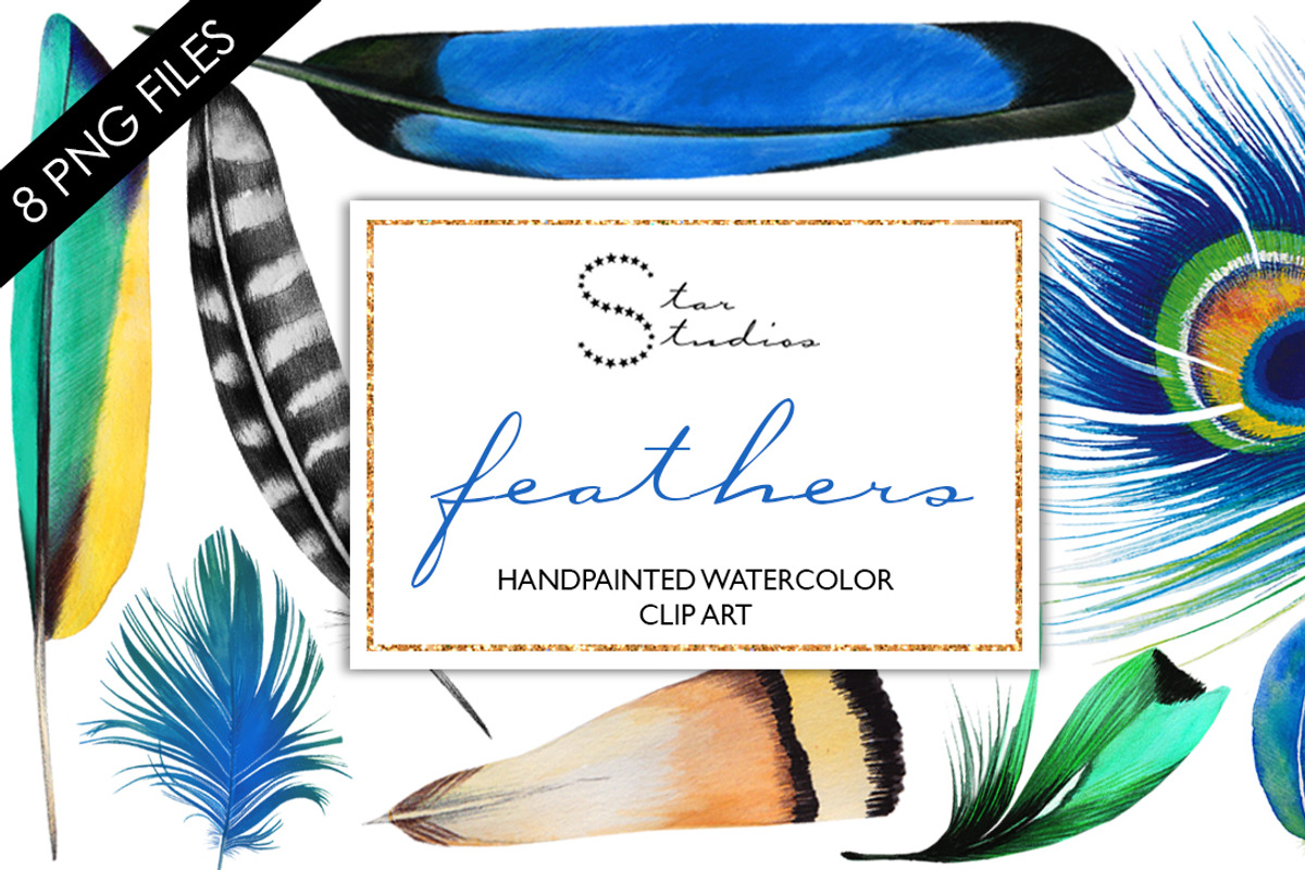 Feathers blue pack, an Illustration by Dana Designs (Photo 1 of 2)