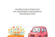 Car Clipart Set, a Decorative Illustration by Pati Charm Studio (Thumbnail 5 of 8)