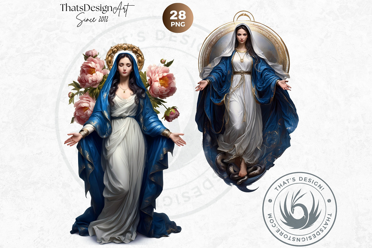 Holy virgin Mary clipart set, a Person Illustration by ThatsDesignArt (Photo 5 of 10)