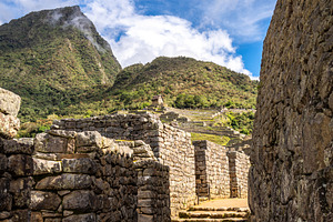 Ancient terraces and stone walls inside the Machu Picchu site in, an Architecture Photo by GoodGoods