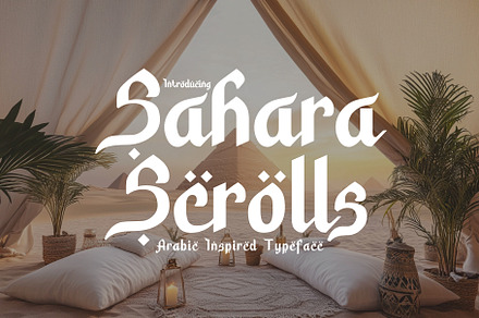Sahara Scrolls - Arabic Typeface, a Script Font by HipFonts