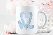 Blue Watercolor Hearts Clipart, a Graphic by Murphy & Frank (Thumbnail 6 of 7)