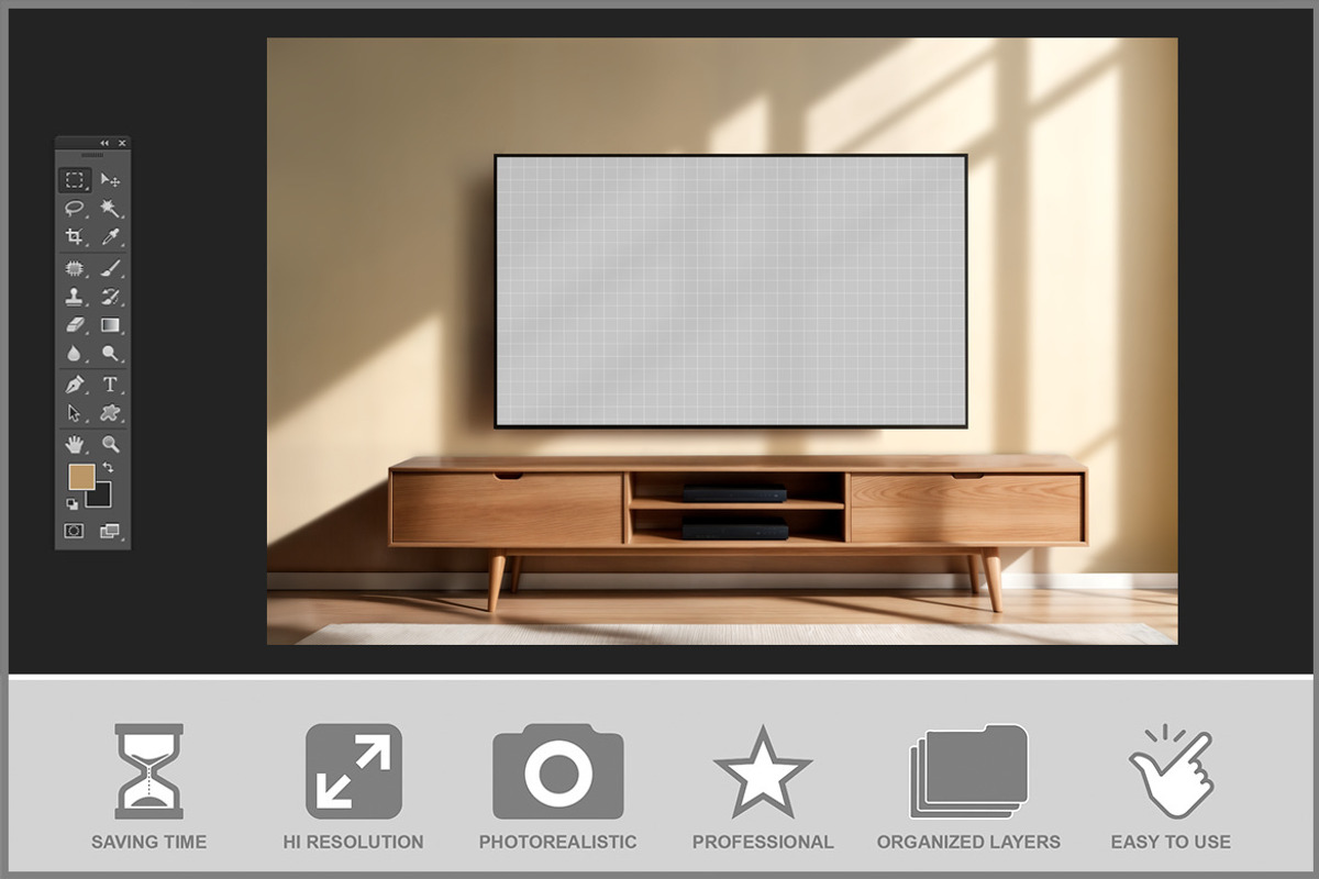 Tv Mockup Brick Wall, an Advertising Mockup by Bruno's Shop (Photo 2 of 3)