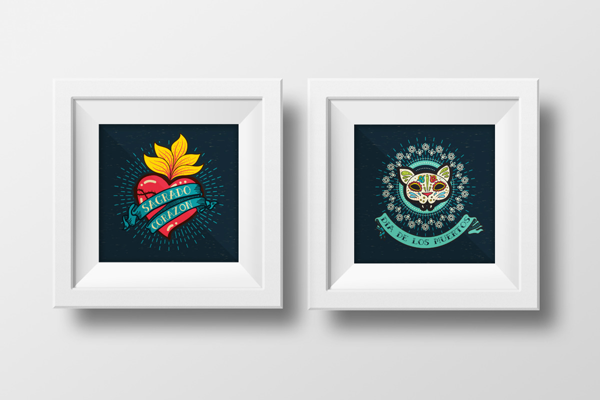 Day of the Dead. Hand drawn set., a Decorative Illustration by KundolaArt (Photo 6 of 8)
