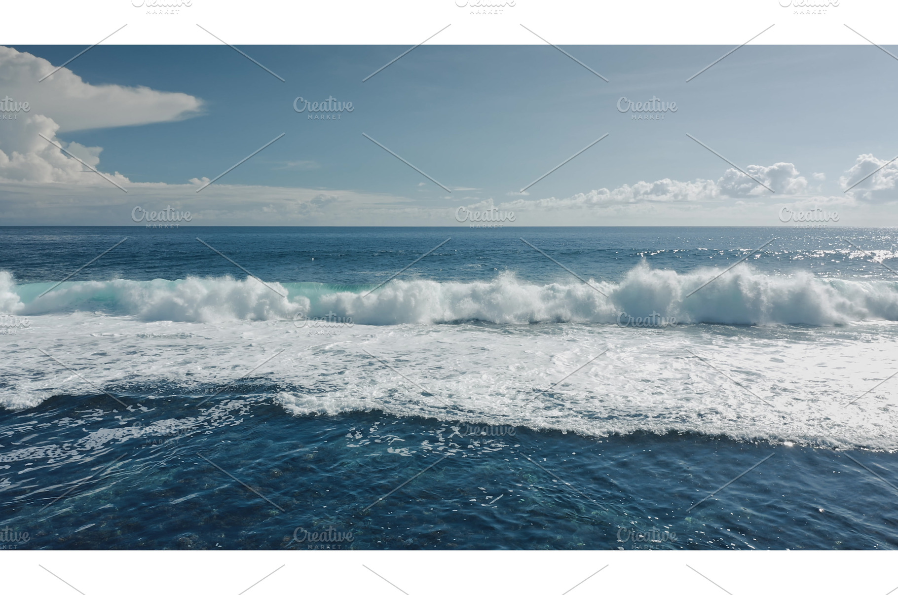 Powerful ocean waves crashing on, a Nature Photo by Goinyk