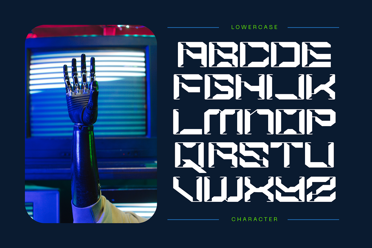 Modern Space - Techno Logo Font, a Sans Serif Font by Nirmana Visual (Photo 10 of 11)
