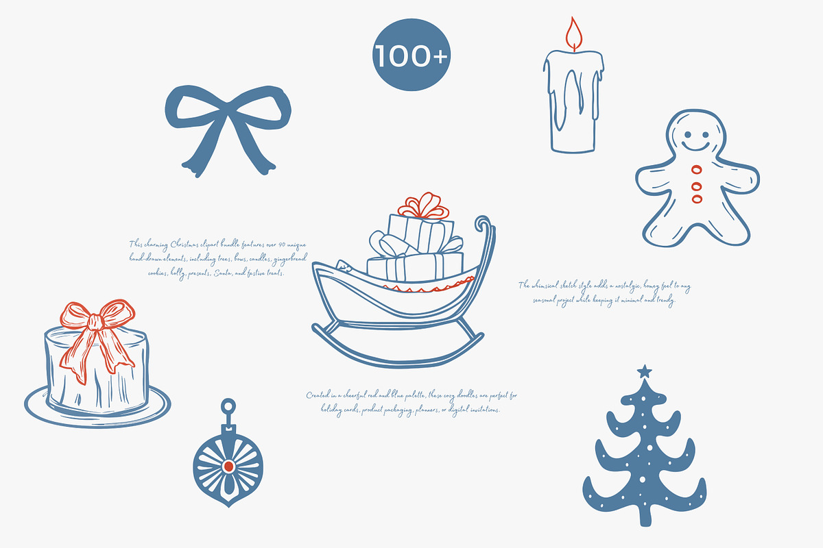 cozy christmas holiday doodle set, a Decorative Illustration by Patishop Art (Photo 3 of 10)