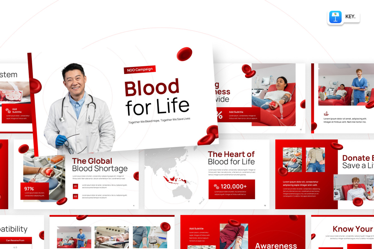 Blood Donation Campaign Keynote, a Presentation Template by Loin Studio (Photo 1 of 4)