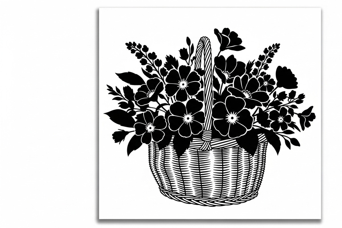 Charming flower basket wall art, an Illustration by Amazin_art (Photo 8 of 32)