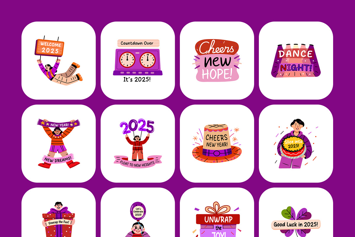 New Year Stickers Collection, an Emoji Icon by Creative Stall (Photo 8 of 9)