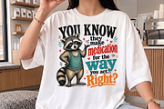 Sarcastic Raccoon Medication PNG, a Seasonal Illustration by Libby Wishes (Thumbnail 3 of 4)