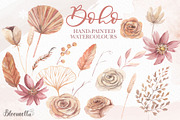 Boho Watercolour Clipart Elements, a Decorative Illustration by Bloomella (Thumbnail 1 of 6)