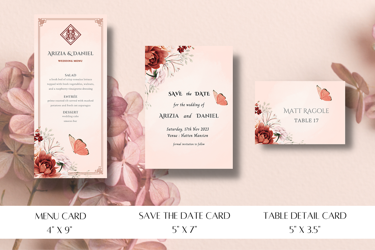 Asian Floral Wedding Invite - B2A, an Invitation Template by YeeqsWedding (Photo 3 of 4)