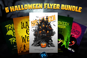 Halloween Poster/Flyer Bundle Vol.2, a Poster Template by Black Spade Design