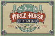 Three Horse Typeface, a Serif Font by alit design (Thumbnail 1 of 20)