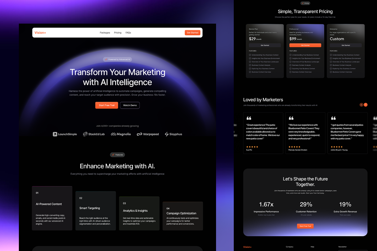 Saas Landingpage Design, an UI Kit Template by Ahmed Rubel (Photo 2 of 5)